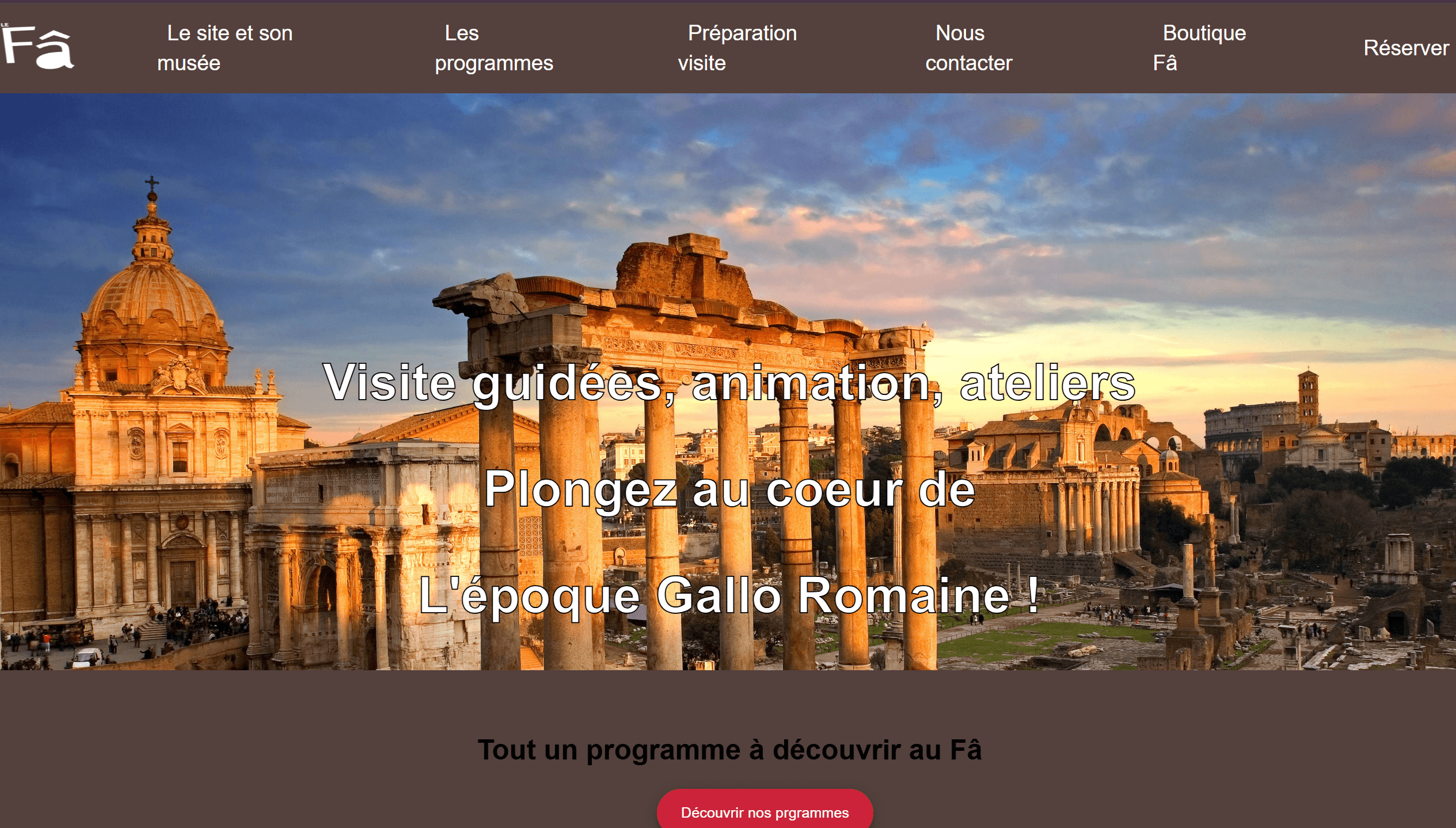Site de billetterie — Parc archéologique